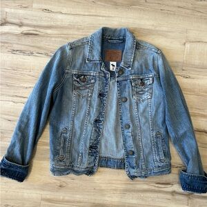 Abercrombie and Fitch medium faded blue jean jacket y2k